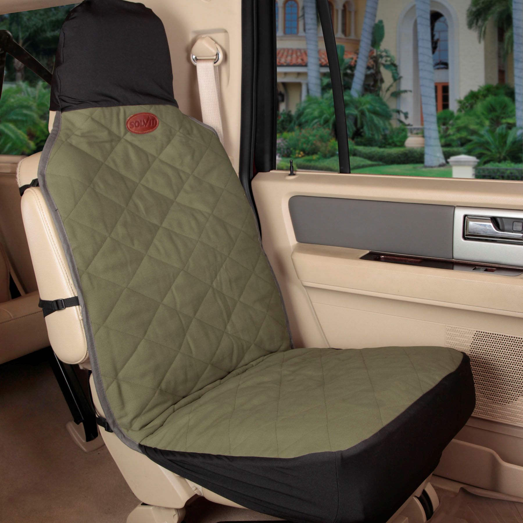 Premium Bucket Seat Cover - Tan/Green